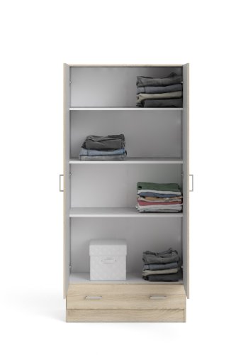 TVILUM Space Garderobe 2 drer + 1 skuff - Pakke Eik struktur Eik struktur