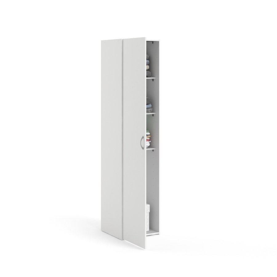 TVILUM Space Kleiderschrank 1 Tür und 3 Einlegeböden - weiße Folie/Spanplatte