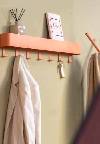 SPINDER DESIGN Dax Play 7 klesstativ, m. 7 kroker og hylle - leire terra stl