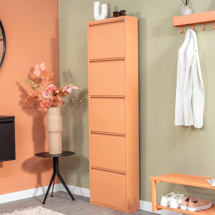 SPINDER DESIGN Dax Play 7 klesstativ, m. 7 kroker og hylle - leire terra stl