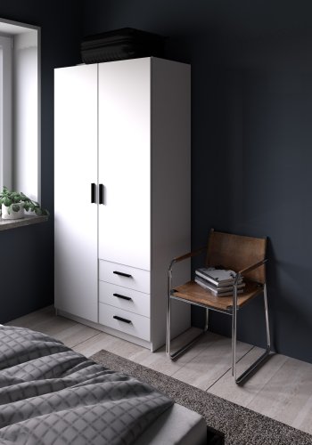 TVILUM Sprint Garderobeskap 2 drer + 3 skuffer - ParcelWhite White