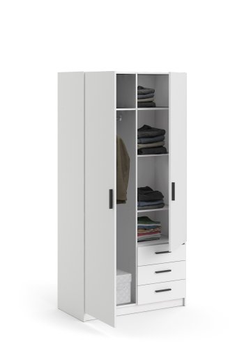TVILUM Sprint Garderobeskap 2 drer + 3 skuffer - ParcelWhite White