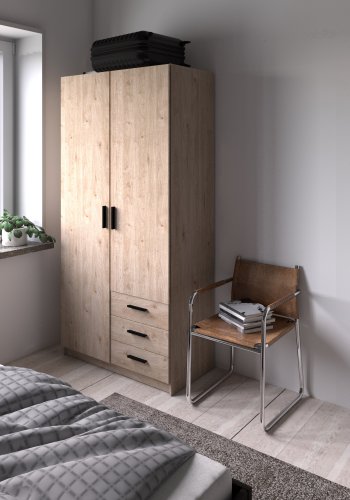 TVILUM Sprint Garderobe 2 drer + 3 skuffer - ParcelJackson Hickory Jackson Hickory