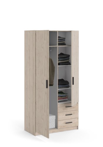 TVILUM Sprint Garderobe 2 drer + 3 skuffer - ParcelJackson Hickory Jackson Hickory
