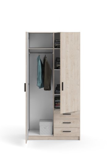 TVILUM Sprint Garderobe 2 drer + 3 skuffer - ParcelJackson Hickory Jackson Hickory