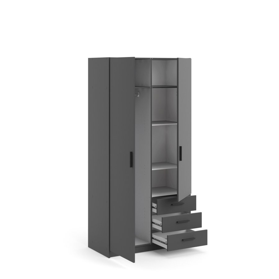 TVILUM Sprint Garderobeskap 2 drer + 3 skuffer - ParcelMatt Gr Matt Gr