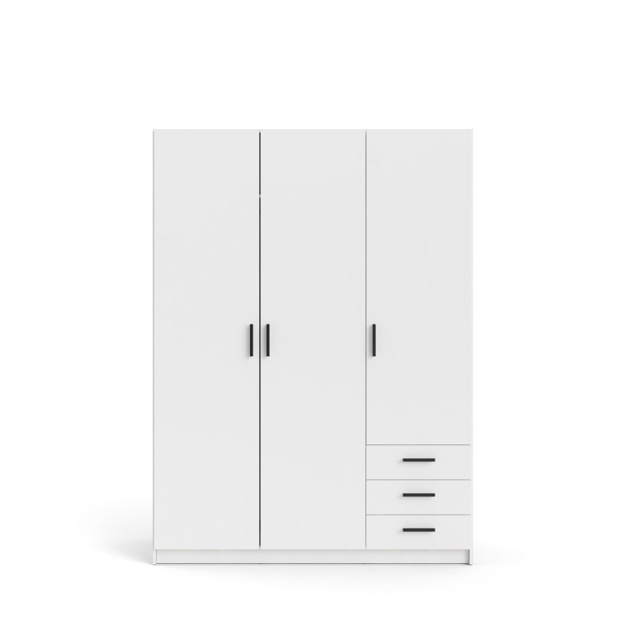 TVILUM Sprint Garderobeskap 3 drer + 3 skuffer - ParcelWhite White