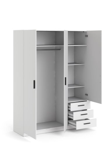 TVILUM Sprint Garderobeskap 3 drer + 3 skuffer - ParcelWhite White