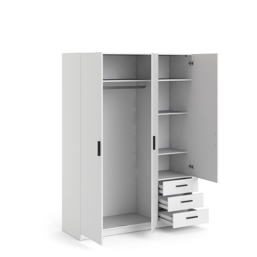 TVILUM Sprint Garderobeskap 3 drer + 3 skuffer - ParcelWhite White