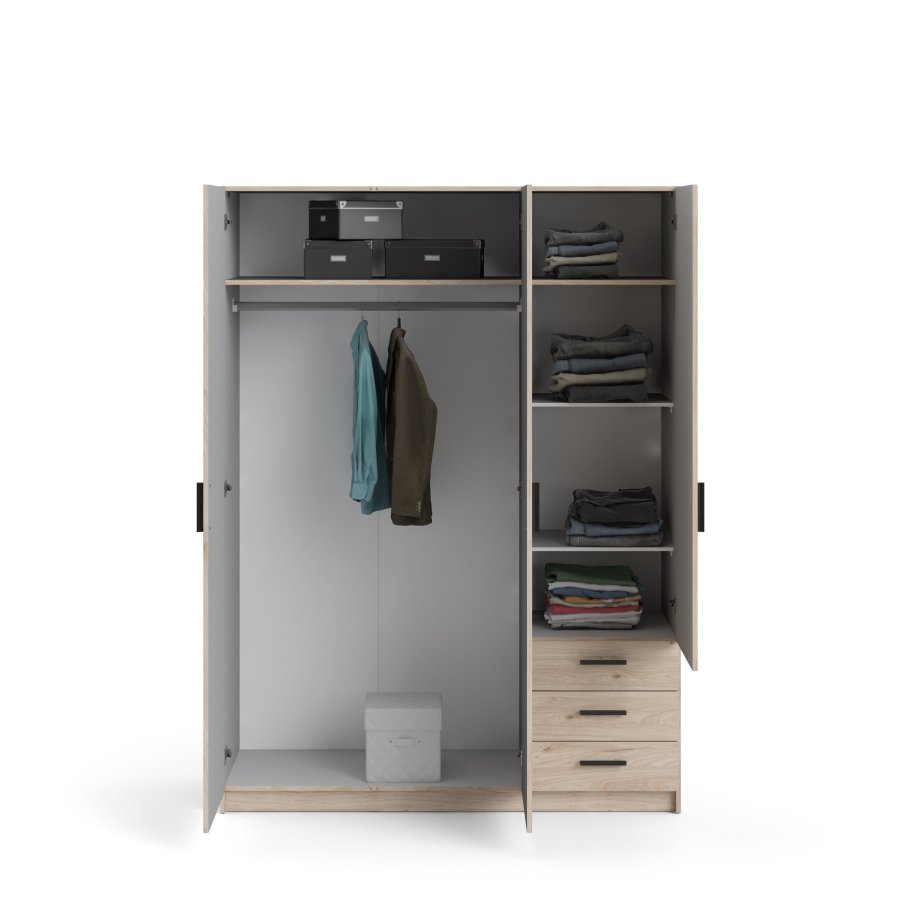 TVILUM Sprint Kleiderschrank 3 Türen + 3 Schubladen - ParcelJackson Hickory Jackson Hickory