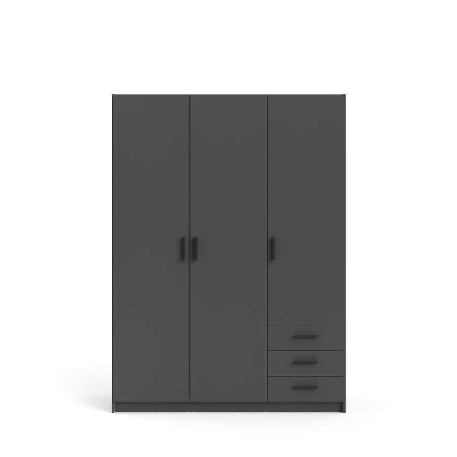 TVILUM Sprint Kleiderschrank 3 Türen + 3 Schubladen - ParcelMatt Grey Matt Grey