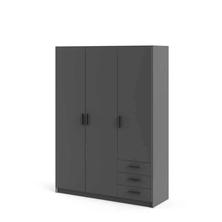 TVILUM Sprint Kleiderschrank 3 Türen + 3 Schubladen - ParcelMatt Grey Matt Grey