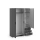 TVILUM Sprint Kleiderschrank 3 Türen + 3 Schubladen - ParcelMatt Grey Matt Grey