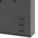TVILUM Sprint Kleiderschrank 3 Türen + 3 Schubladen - ParcelMatt Grey Matt Grey