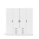 TVILUM Sprint Garderobeskap 4 drer + 3 skuffer - ParcelWhite White