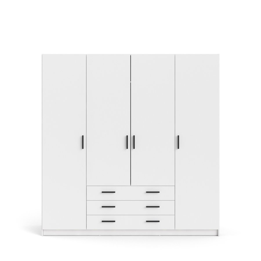 TVILUM Sprint Garderobeskap 4 drer + 3 skuffer - ParcelWhite White