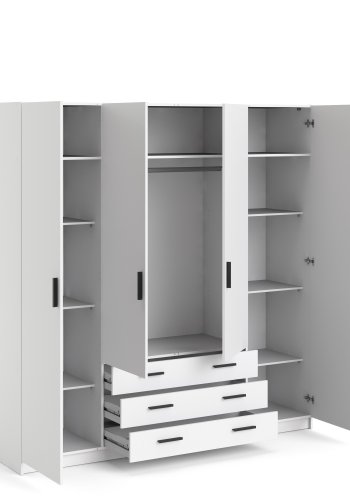 TVILUM Sprint Garderobeskap 4 drer + 3 skuffer - ParcelWhite White