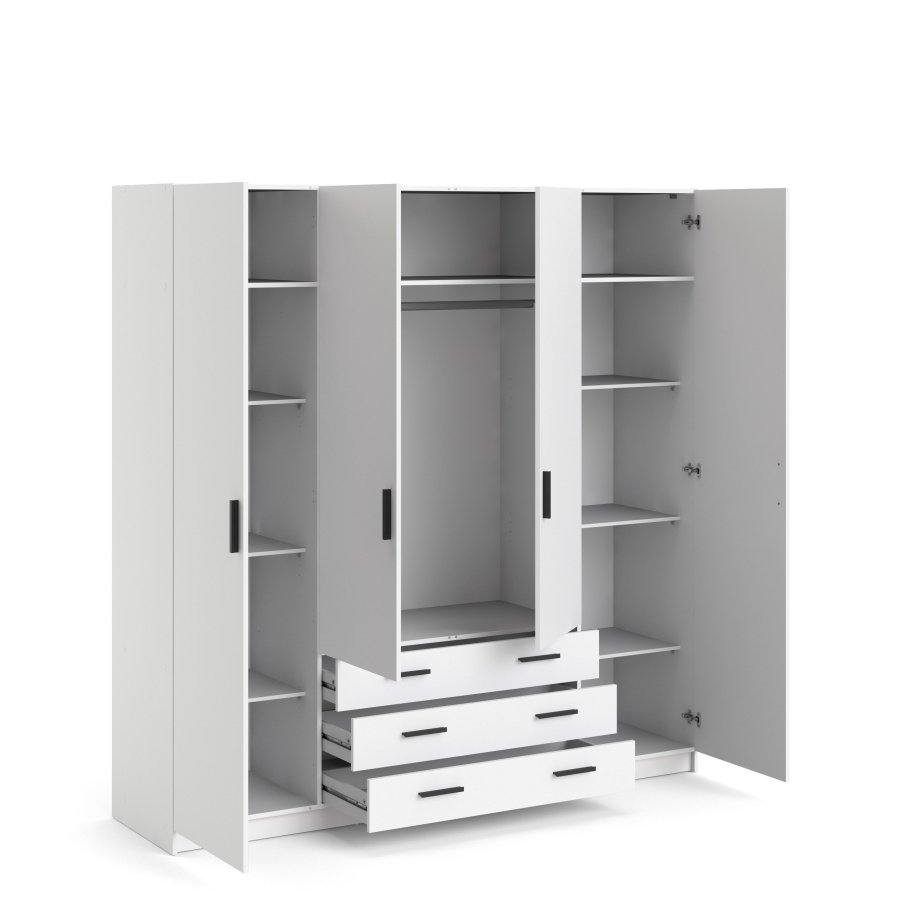 TVILUM Sprint Garderobeskap 4 drer + 3 skuffer - ParcelWhite White