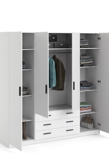 TVILUM Sprint Garderobeskap 4 drer + 3 skuffer - ParcelWhite White