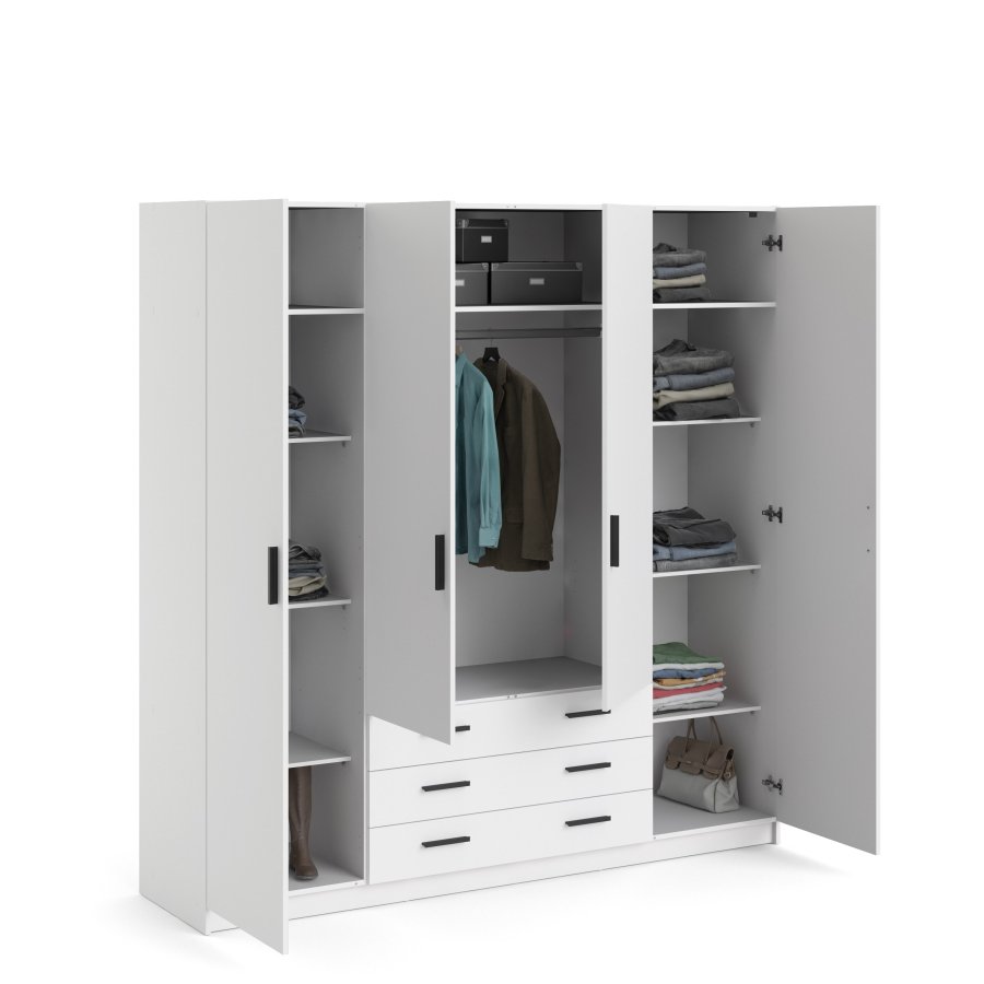 TVILUM Sprint Garderobeskap 4 drer + 3 skuffer - ParcelWhite White