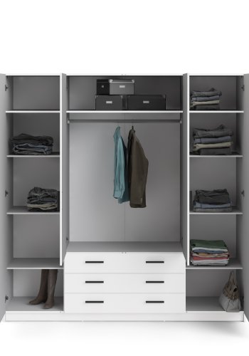 TVILUM Sprint Garderobeskap 4 drer + 3 skuffer - ParcelWhite White