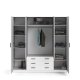 TVILUM Sprint Garderobeskap 4 drer + 3 skuffer - ParcelWhite White