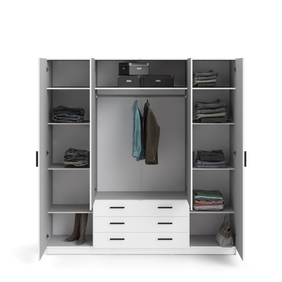 TVILUM Sprint Garderobeskap 4 drer + 3 skuffer - ParcelWhite White