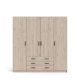 TVILUM Sprint Kleiderschrank 4 Türen + 3 Schubladen - ParcelJackson Hickory Jackson Hickory