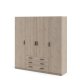 TVILUM Sprint Kleiderschrank 4 Türen + 3 Schubladen - ParcelJackson Hickory Jackson Hickory