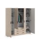 TVILUM Sprint Kleiderschrank 4 Türen + 3 Schubladen - ParcelJackson Hickory Jackson Hickory