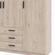 TVILUM Sprint Kleiderschrank 4 Türen + 3 Schubladen - ParcelJackson Hickory Jackson Hickory