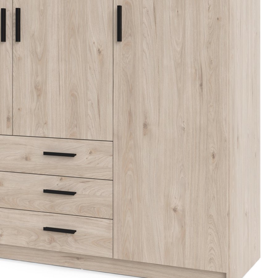 TVILUM Sprint Kleiderschrank 4 Türen + 3 Schubladen - ParcelJackson Hickory Jackson Hickory