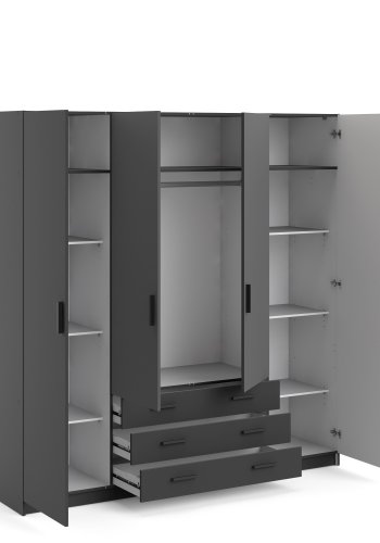 TVILUM Sprint Garderobeskap 4 drer + 3 skuffer - ParcelMatt Gr Matt Gr