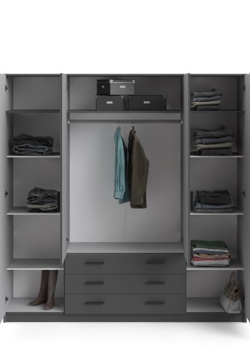 TVILUM Sprint Garderobeskap 4 drer + 3 skuffer - ParcelMatt Gr Matt Gr