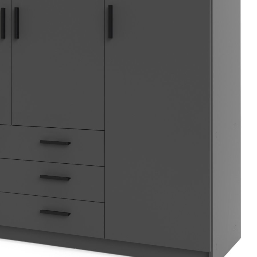 TVILUM Sprint Garderobeskap 4 drer + 3 skuffer - ParcelMatt Gr Matt Gr