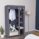 SONGMICS B�rbar Garderobe, Sammenklappelig Skab, T�jopbevaringsorganisator med B�jleskinne, Hylder, Stofbetr�k, Til Sovev�relse, Garderobe, 110 x 45 x 175 cm, Gr� LSF007G
