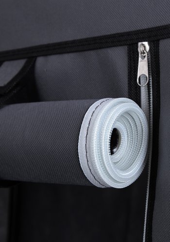 SONGMICS B�rbar Garderobe, Sammenklappelig Skab, T�jopbevaringsorganisator med B�jleskinne, Hylder, Stofbetr�k, Til Sovev�relse, Garderobe, 110 x 45 x 175 cm, Gr� LSF007G