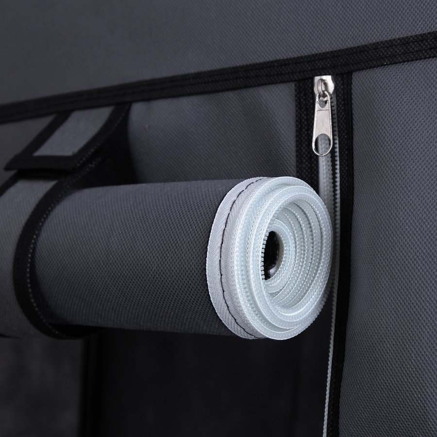 SONGMICS B�rbar Garderobe, Sammenklappelig Skab, T�jopbevaringsorganisator med B�jleskinne, Hylder, Stofbetr�k, Til Sovev�relse, Garderobe, 110 x 45 x 175 cm, Gr� LSF007G