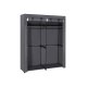SONGMICS Garderobe, T�jopbevaringsgarderobe til sovev�relse med 2 t�jstativer, B�rbar stofgarderobe, Sammenklappelig, T�jstativ, til skab, 43 x 140 x 174 cm, Gr� RYG02GY