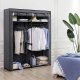 SONGMICS Garderobe, T�jopbevaringsgarderobe til sovev�relse med 2 t�jstativer, B�rbar stofgarderobe, Sammenklappelig, T�jstativ, til skab, 43 x 140 x 174 cm, Gr� RYG02GY