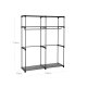 SONGMICS Garderobe, T�jopbevaringsgarderobe til sovev�relse med 2 t�jstativer, B�rbar stofgarderobe, Sammenklappelig, T�jstativ, til skab, 43 x 140 x 174 cm, Gr� RYG02GY