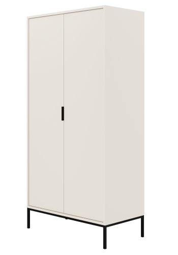 KOCOT Austin Kleiderschrank in Wei und Schwarz