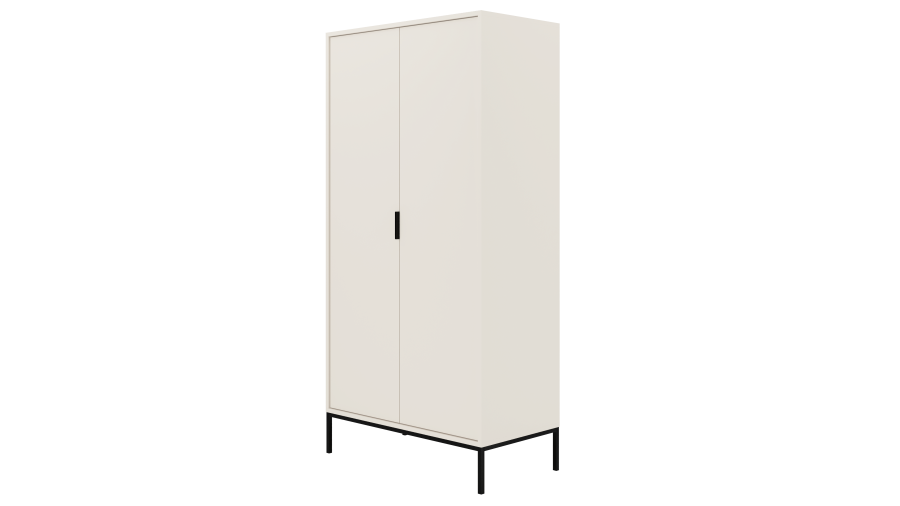 KOCOT Austin Kleiderschrank in Wei und Schwarz