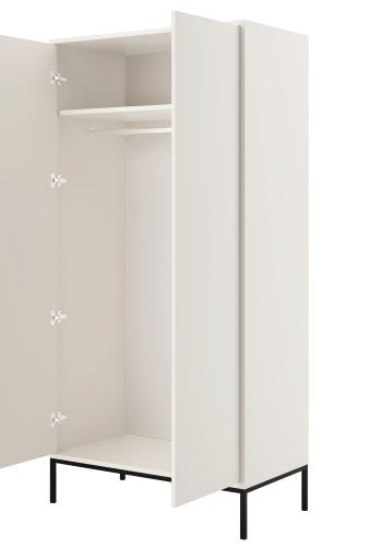 KOCOT Austin Kleiderschrank in Wei und Schwarz