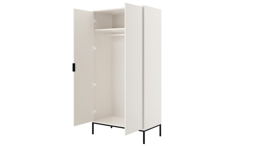 KOCOT Austin Kleiderschrank in Wei und Schwarz