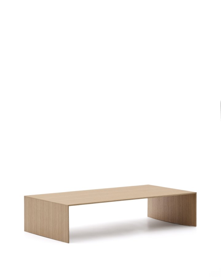 KAVE HOME Litto salongbord i eikefiner med naturlig farge, 140 x 70 cm