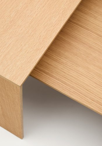 KAVE HOME Litto salongbord i eikefiner med naturlig farge, 140 x 70 cm