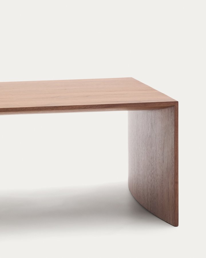 KAVE HOME Litto salongbord i valnttfiner med naturlig fargefinish, 140 x 70 cm