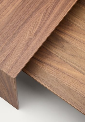 KAVE HOME Litto salongbord i valnttfiner med naturlig fargefinish, 140 x 70 cm