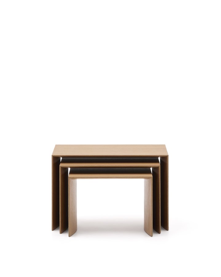  KAVE HOME Litto Satztische – natürliches Eichenfurnier (3er-Set)